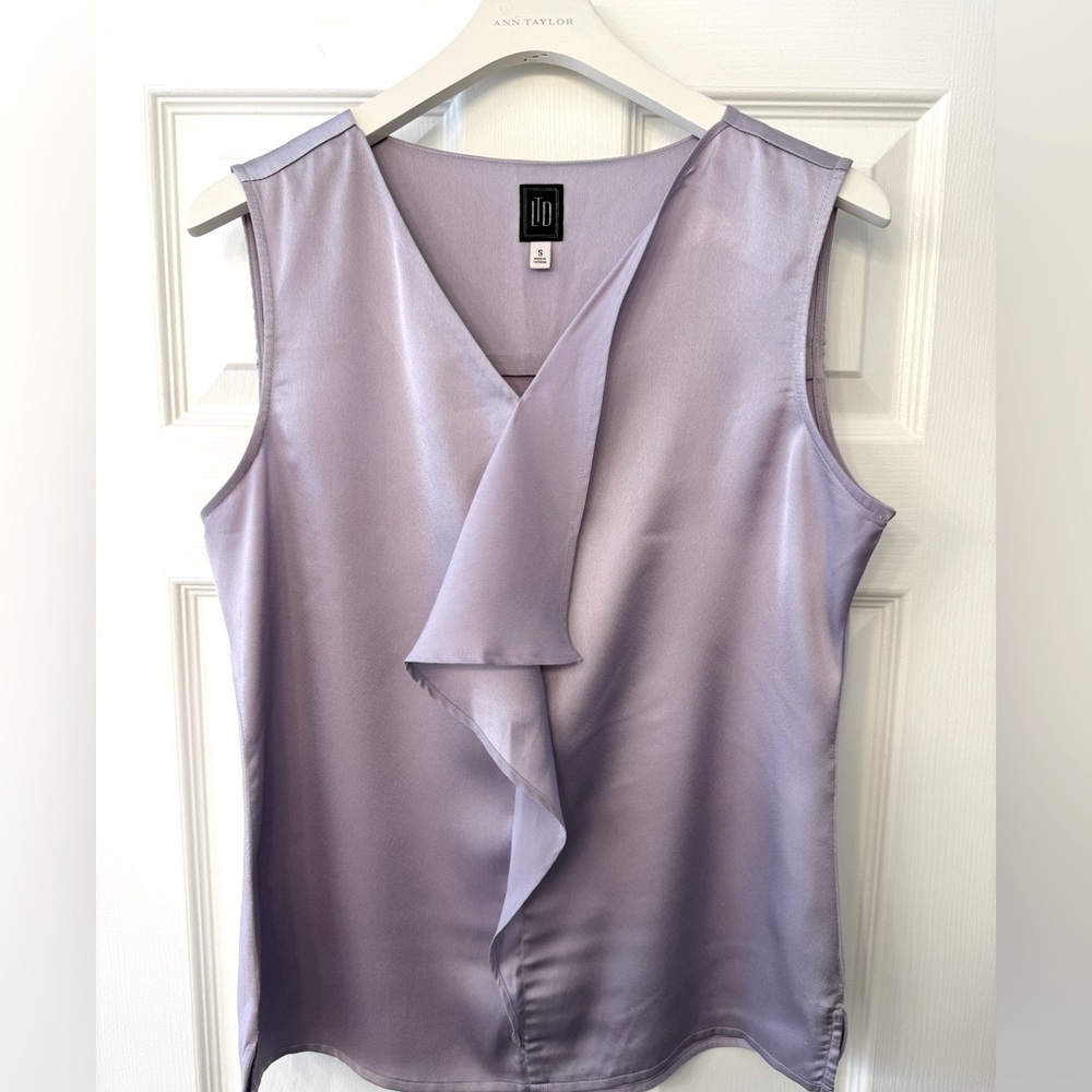 THE LIMITED Sleeveless light purple blouse with ruffle detail- size S
